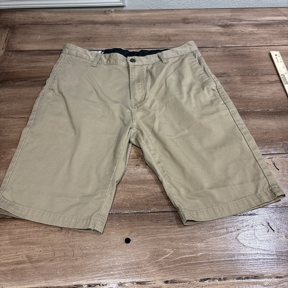 Volcom Other - Volcom Vmonty Shorts Mens 33 Khaki Stretch Skateboard 10" Inseam